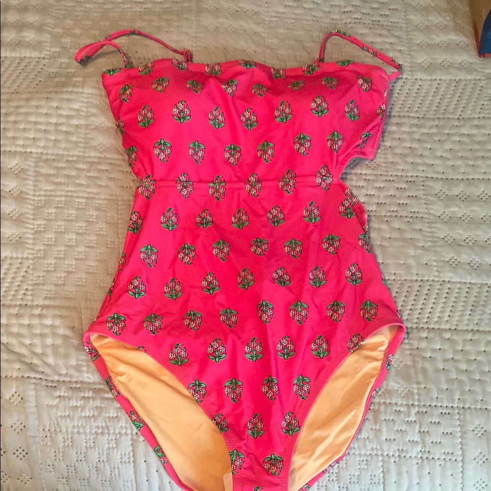 J. Crew Factory Pink Floral One Piece Swimsuit